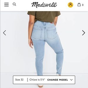 SOLD- Madewell 10” High Rise Skinny Jeans in Wheeler Wash